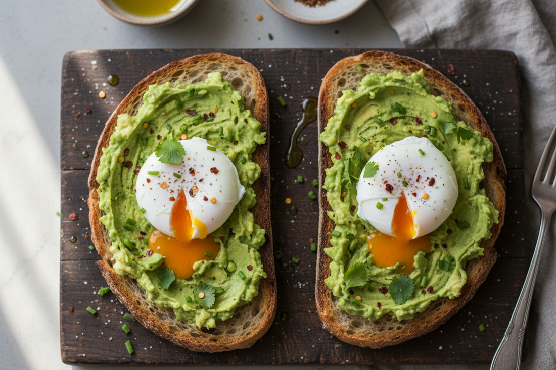 Avocado-Toast mit pochiertem Ei