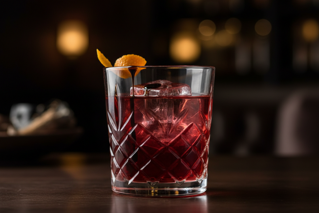 Negroni mit Balsamico Heidelbeer